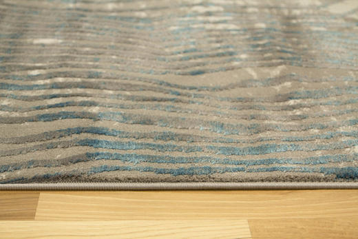 Lśniący Dywan Allora Plus 7804A d.greyHB/blue Szary Ciemny Turkus Fale