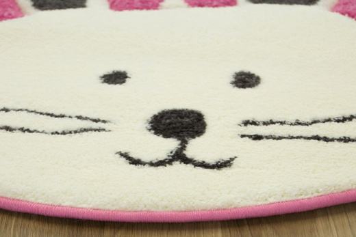 Okrągły Dywan Pastel Kids 52RVR Róż Zajączek