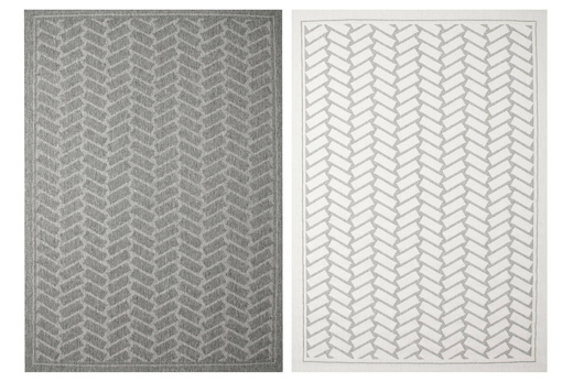 Dywan Dwustronny Sznurkowy Brussels 205855/10010 Silver Szary Krem Cegiełki Jodełka Outdoor