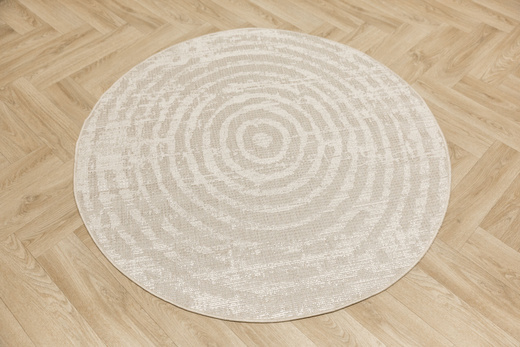 Okrągły Dywan Sznurkowy Haga 04787A vizon/cream Beż Krem Okręgi Outdoor