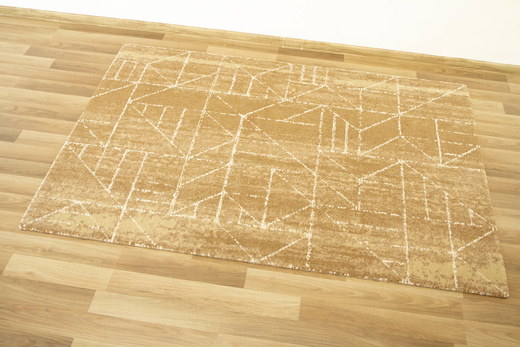 Wełniany Dywan Tempo-B Krats D.Gold Brąz Beż Krem Trójkąty