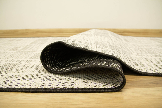 Dwustronny Sznurkowy Chodnik Brussels 205467/10110 Night Antracyt Krem szerokość 100 cm