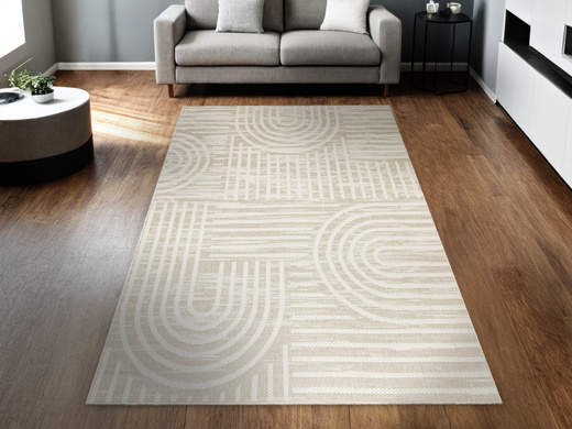 Dywan Sznurkowy Haga 03606E cream/vizon Beż Krem Geometria Outdoor