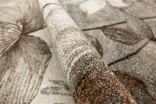 Dywan Ponte N879A l.grey/beige Brąz Szary Kwiaty