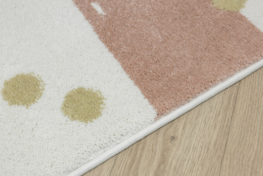 Dywan Półokrągły Dziecięcy Lima M044A cream/rose Róż Krem Zloty Paski