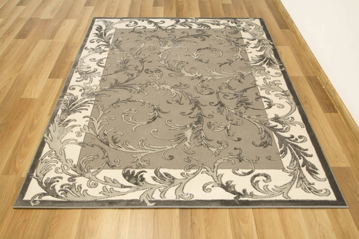 Dywan Galya K4084G grey/grey Szary Krem Srebrny Liście