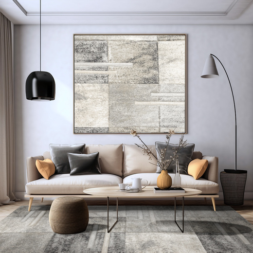 Dywan Daisy Carving 7428B m.grey/l.bej Krem Beż Szary Prostokąty