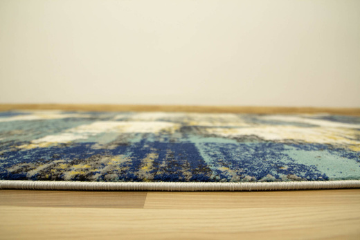 Dywan Victoria 7561A cream/blue Abstrakcyjny PrzecieranyKrem Turkus Żółty