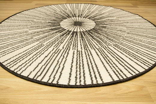 Okrągły Dwustronny Dywan Sznurkowy Brussels 205634/10110 Night Antracyt Krem Outdoor