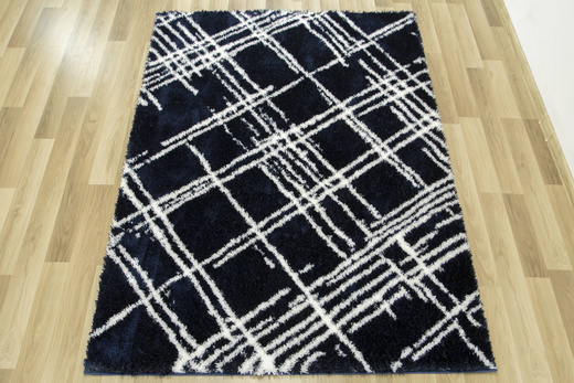 Dywan Boho 668 navy blue/cream Granatowy Romby Kreski