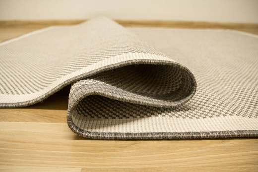 Dywan Dwustronny Sznurkowy Brussels 205014/10010 Silver Romby Kratka Outdoor