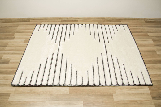 Dywan Shaggy Lula Soft IM43A Black/Bone Romby Krem Czarny Grafit