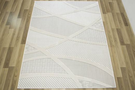 Dywan Sznurkowy Stella D425A white/l.grey Szary Srebrny Krem Pasy