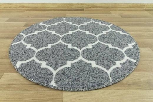 Dywan okrągły Clover 19 j.szary koniczyna marokańska