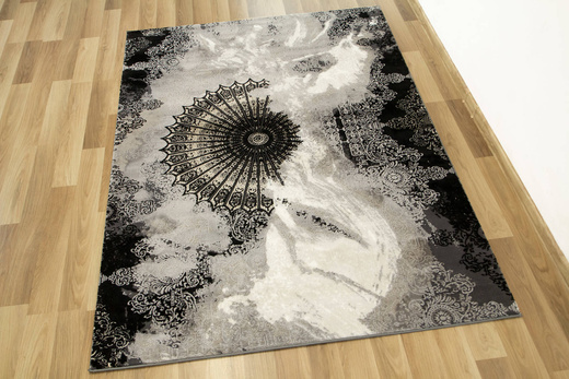 Dywan Tender 27237A black/l.grey Czarny Beż Krem Ornament Boutique