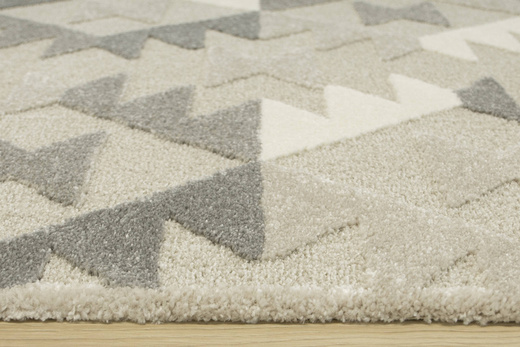 Dywan Coco 59603/655 Shaggy Dwupoziomowy Trójkąty Szary Beż Krem
