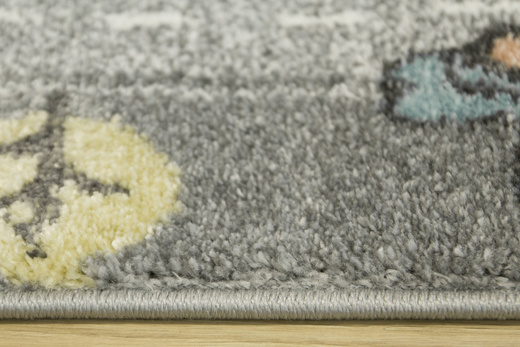 Dywan Dziecięcy Lima C511A l.grey/cream Uliczki Pociągi Chmurki Szary Łososiowy