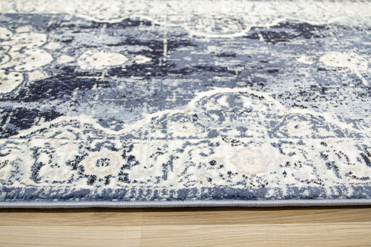 Chodnik Victoria 7094A l.blue/cream Ornament Niebieski Krem szerokość 100 cm