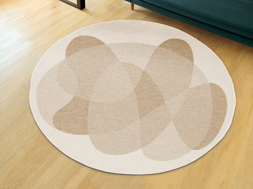 Okrągły Dwustronny Dywan Sznurkowy Brussels 205835/10820 Jute Beż Krem Koła Outdoor