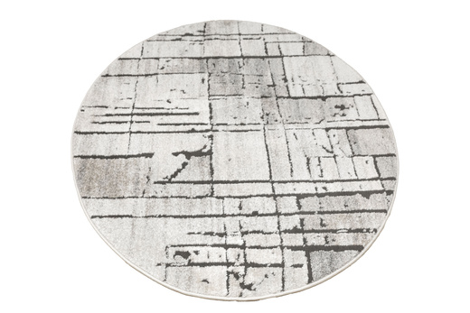 Dywan Okrągły Matara P157A l.grey/sp.antr Beż Szary Kwadraty