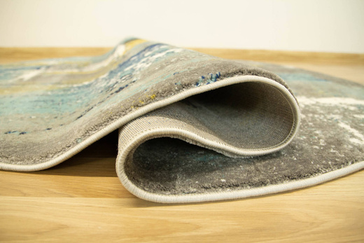 Owalny Dywan Victoria 7657A l.grey/grey O Abstrakcyjny Niebieski Żółty Szary