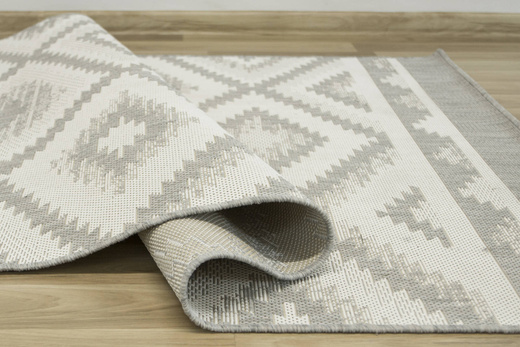 Dywan Sznurkowy Berg 28364/34 Aztec Romby Zygzaki Szary Krem