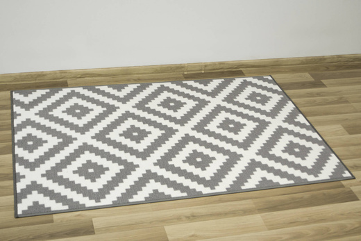 Antypoślizgowy Skandynawski Dywan Romby Szare