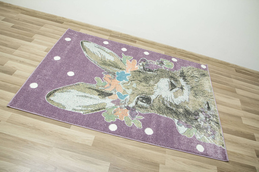 Dywan Dziecięcy Lima G755A lila/yellow Fiolet Zajączek