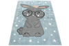  Dywan Dziecięcy Lima 9377C blue/l.grey Turkus Szary Króliczek w Okularach