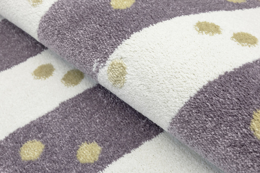 Okrągły Dywan Lima M044A cream/lila Fiolet Krem Zloty Paski