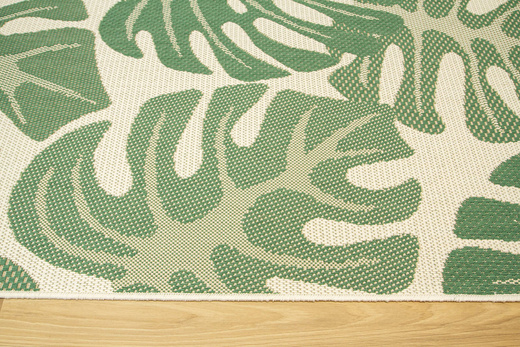 Dywan Sznurkowy Foggia 16703/460 Liście Monstery Zieleń Krem Beż