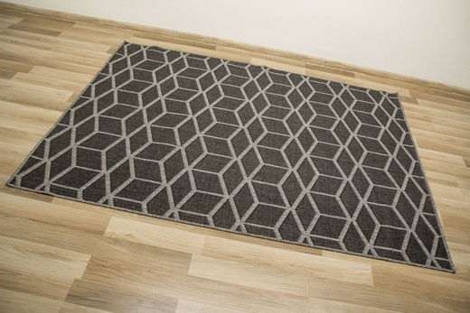 Dywan Dwustronny Sznurkowy Brussels 205178/11020 night Night Antracyt Szary Romby Outdoor