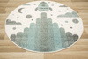 Okrągły Dywan Lima G756A cream/blue Rakieta Turkus Krem