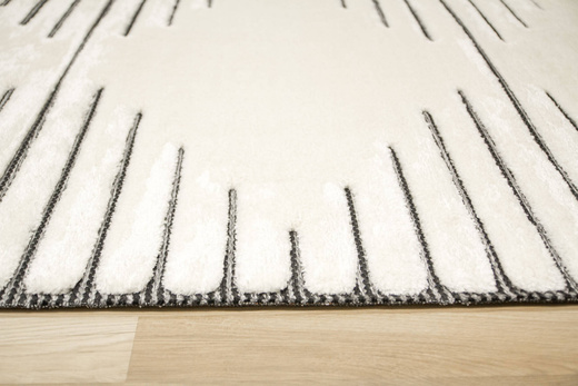 Dywan Shaggy Lula Soft IM43A Black/Bone Romby Krem Czarny Grafit