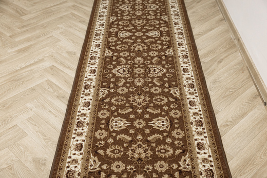 Chodnik Antypoślizgowy Antico 17 Brąz Ornament szerokość 80 cm