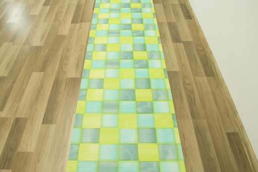 Mata Łazienkowa Softy-tex 844 zielona kratka szerokość 65 cm