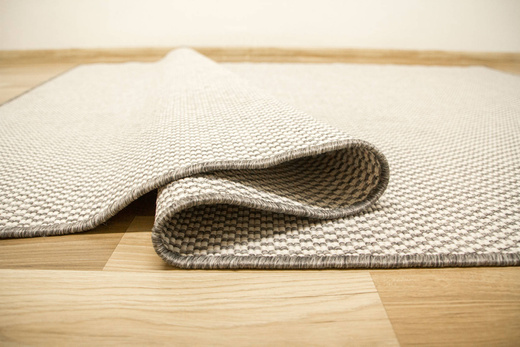 Dywan Dwustronny Sznurkowy Brussels 205150/10010 Silver Kratka Szary Krem Outdoor