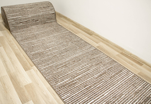 Chodnik Mix 40912-80 Brąz Krem Paski szerokość 100 cm