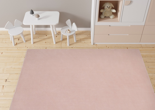 Dywan Plush Rosa Antypoślizgowy Pudrowy Róż Rabbit