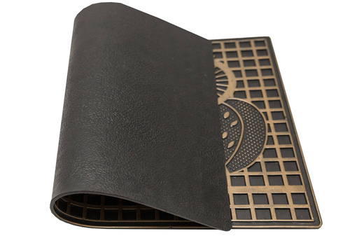 Wycieraczka gumowa kolor M45 antypoślizgowa złota czarna sowy