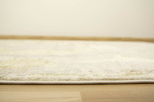 Lśniący Dywan Allora Plus 9435A cream/cream Ornament Krem Beż Złoty