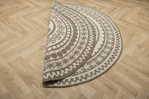 Okrągły Dwustronny Dywan Sznurkowy Brussels 205626/10610 linen Beż Krem Rozeta Outdoor