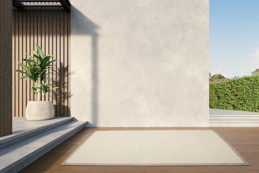 Dywan Dwustronny Sznurkowy Brussels 205014/10010 Silver Romby Kratka Outdoor