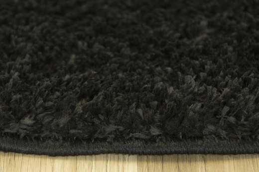 Okrągły Dywan Boho 111 black Czarny Shaggy