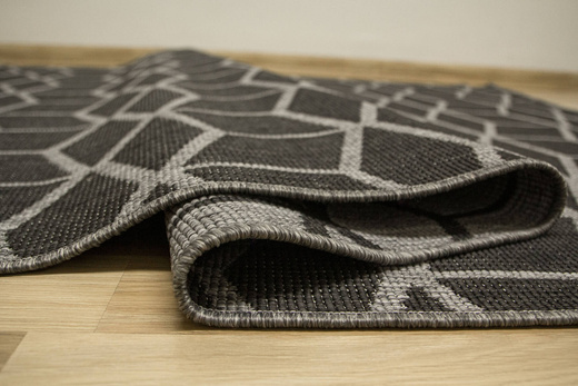 Dywan Dwustronny Sznurkowy Brussels 205178/11020 night Night Antracyt Szary Romby Outdoor