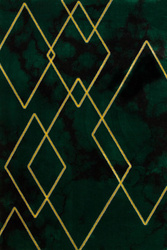 Dywan Diamond K4421Y green Ciemna Butelkowa Zieleń Złoty Romby