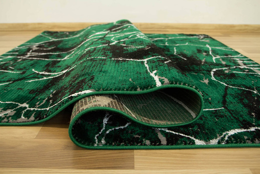 Dywan Diamond K8716Z Green Butelkowa Zieleń Srebrny Marmur