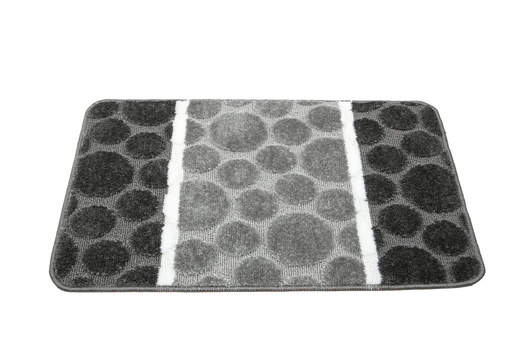 Komplet 3-częściowy Łazienkowy Siena Grey Szary Kropki Paski