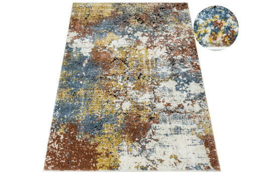 Dywan Bosa 8621A cream/somon Kremowy Miedziany Niebieski Abstrakcja