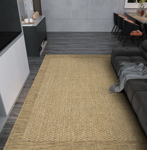 Dywan Sznurkowy Ella ST036A brown/brown Beż Brąz Ramka Outdoor